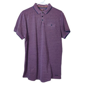 No Excess The Dutch Clothing Company Pink Purple Preppy Cotton Polo Shirt Large